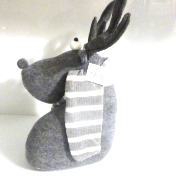 14" Plush RAINDEER BENDABLE ANTLERS Felt Rain Deer Christmas Decoration Ornament - Picture 2 of 8